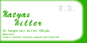 matyas willer business card